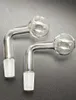 90 degrés 14mm narguilé clair épais Pyrex tuyau de brûleur à mazout connecteur mâle pour tuyau d'eau Bong Dab plate-forme Bowl4321574