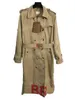 Trenchcoat Designer Jas Luxe Damesjassen Bbr Rode Letter Logo Print Slanke Lange Herfst- en Winterjassen Voering Met Klassieke P2541