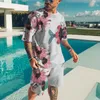 Chándales para hombre, verano 2022, camiseta de manga corta con estampado 3D para hombre, conjuntos de 2 piezas, ropa de calle grande para hombre, ropa deportiva, chándal con cuello redondo, tendencia de ropa