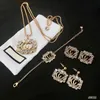 Высокие винтажные серьги-гвоздики, женские качественные серьги, роскошный комплект G, ожерелье, браслет, индивидуальные модные украшения