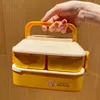 Set di stoviglie Kawaii Bento Box per bambini Pranzo giapponese Studentessa carina con stoviglie Contenitore portatile multistrato per snack