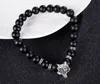 Fashion Strons Natural Stone Volcanic Stone Wolf Bracelets EYH5