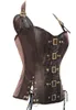 Cinture Nero/Caffè Fibbia Corsetto Steampunk Corsetti postnatali Bustini Sexy Snellente Sottoseno