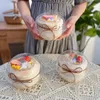 Confezione regalo 50 pezzi di plastica PET spessa di alta qualità Scatola per torta tiramisù tonda trasparente Matrimonio Compleanno Bomboniere Tazze da dessert con coperchi