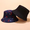 Berets Double-sided Wearing Cap Solid Color Bucket Hat Men Women Sun Reversible Fisherman Summer Fishing Panama Caps