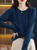 Women's Sweaters Zocept Autumn Winter Women's Solid Basic ONeck Jacquard Long Sleeve Soft Warm Top Quality 100 Wool Knitted Sweater Pullovers 220827