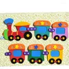 Emballage cadeau T-N chambre d'enfants mignon travail manuel 3D petit Train combinaison autocollant mural maternelle salle de classe décorations jouets pour enfants