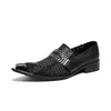 Mode Männer Echtes Leder Schuhe Schwarz Spitz Prom Mann Kleid Schuhe Plus Größe Business Büro Formale Schuhe
