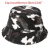 Berets Women Men Multicolor Camouflage Print Bucket Hat Winter Warm Thicken Faux Fleece Sunscreen Packable Fuzzy Fisherman Cap