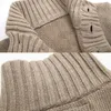 Herrenpullover 2022 Niedrigster Preis Winter Männer Dicke Langarm Strickjacke Jacke Lässig Lose Kragen Knopf Strick Einfarbig Pullover