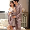 Men's Sleepwear Luxury Pajama Suit Satin Silk Pajamas Set Couple Family Pijama Lovers Night Men Male Casual Home Holiday Clothing