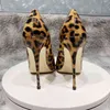 NoName Dress Shoes Null-Women's High Heats Fashion Leopard se personalizar￡ 33-45Large 10cm 12 cm Tac￳n s￺per fino 9xfd Qpde