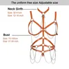 B￤ltesl￤derupps￤ttning metalltillbeh￶r Punk goth bondage sele f￶r kvinnor Suspender Sword Belt Hollow Bra Pole Dance Rave Costume strumpeband