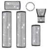 Accessoires intérieurs brillant voiture ceinture de sécurité couverture décoration strass Kit frein à main changement de vitesse Bling pour les femmes