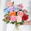 Fleurs décoratives 51 cm belle soie artificielle rose mariée tenant fausse fleur branche flores pour bricolage maison jardin décoration de mariage