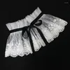 Bow Ties Linbaiway Korean Stand Ruffles Floral Lace Shirt False Collar Summer Dress Blus Fake Collar Shawl Wrap L￶stagbara tillbeh￶r