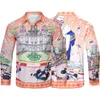 Moda Hawaiian Shirts Floral Carta Floral Prinha Camisa de praia Men Designer Silk Bowling Shirt