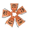 Halloween Party Treat Bag Drawstring Linen Candy Bags Pumpkin Pattern Snack Biscuits Packing Kids Birthday Party Goodie Pouch