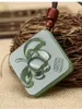 Hanger kettingen natuurlijke groene jade hand gesneden lotus hangers ketting topmerk mannen vrouwen echte sieraden jadeite