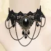 Collares de Chokers de encaje gargantilla gema colgante de collar vintage collar regalos de joyer￭a para mujeres ni￱as xin-