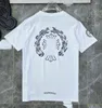 Luxo Clássico Mens Camisetas Marca CH Moda Homens Mulheres Carta Sânscrita T-shirt Horseshoe Cross Designer Camisetas Homem Hip Hop Sweater Verão Solto Tops Tees Camisa Ra8b