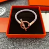 Classic Glenan Leather Copper Charm Armband France Brand High Quality Lady Silver Ladies Rose Gold Armband Luxury Smycken Women2179