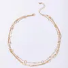 Cara de Chokers Huatang Boho Hollow Little Star Garfaça Colar para Mulheres Meninas Charmams Gold Color Clavicle Chain Accessories Collier Collier