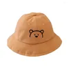 Beretten baby cartoon beer emmer hoed snoep kleur dier borduurhoeden jongens meisjes buiten strand zon uv bescherming visser cap