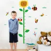 Väggklistermärken tecknad solros barn höjd klistermärke vardagsrum sovrum dekoration hem för barn rum