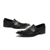 أزياء رجال أحذية جلدية أصلية أسود مدبب أخمص القدمين برميل راقصة الأحذية بالإضافة إلى حجم مكتب الأعمال أحذية رسمية