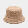 Bérets agneau fausse fourrure seau chapeau hiver chaud Teddy velours chapeaux casquettes pour femmes dame en plein air Panama pêcheur