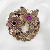 Brooches Banquet Brooch Fashion Jewelry Butterfly Flower Pin Purple Zircon For Women