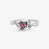 Beleza Red Rose Flor Anel Autêntico Prata Esterlina Feminina Meninas Casamento designer Jóias para pandora CZ Anéis de diamante com caixa Original