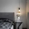 Lampes suspendues mode moderne noir/or métal cristal LED lampe de chevet barre de chevet Foyer créatif Simple Suspension lumière 2072