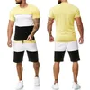 Męskie dresy letni trend męski Top Casual Beach Shorts Suit Suit Ocean View 3D Printed Krótka zwykła koszulka O Neck 2-częściowy zestaw