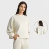 L-209 Sudadera de gran tamaño para mujer Ropa de yoga Jersey Camisas de manga larga Rayón suave Abrigos deportivos casuales Calor ligero Ajuste relajado2