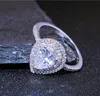 Anillos de lujo joyería 925 gota de agua de plata esterlina topacio blanco CZ diamante piedras preciosas fiesta mujer boda anillo de novia regalo