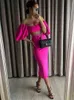 Женские спортивные костюмы Элегантные Bodycon Sexy Co Ord Sets Женские наряды квадратная шея с коротки