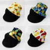 Berretti Summer Fruit Print Cappelli a secchiello Unisex Streetwear Moda Hip Hop Cappello da sole Uomo Donna Berretto da pescatore Double-Side-Wear