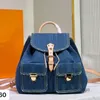 Denim Bolsas de ombro vintage Bolsas femininas Bolsa de lona Bolsa de flor antiga Bolsa de axila Estampa Mochila de ouro Bolsa de hardware 2022 de alta qualidade