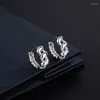 Hoop -Ohrringe S999 Sterling Silber Vintage Twisted gebratener Teig Wendung DILDAL NET NET WILLING
