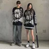 Herrtr￶jor anime flicka stickad tr￶ja m￤n hip hop streetwear vinter vintage pullover kvinnor 2022 japanska hajuku toppar