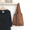 Borse da sera Borse stile Personalità della moda Panno con stampa leopardata Borsa di tela con una spalla per studenti casuali coreani