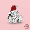 925 Silver Fit Pandora Charm Bracelet Bead Santa Deer Christmas Tree Charmes Ciondoli DIY Fine Beads Jewelry