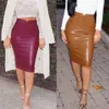 2019 Hisimple New Skirts Women Europe Solid Color Plus Velvet Comfort Pu Leather Package Hip Autumn Mini Skirt Vestidos de Festa288i