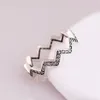 Femmes Hommes Chatoyant Zigzag Bague En Argent Sterling 925 Full CZ Diamant Bijoux De Mariage Pour Pandora Petite Amie Cadeau Anneaux Avec Coffret Original