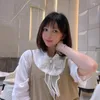 Broches Koreaanse Stof Kant Strikje Voor Vrouwen Mode College Overhemd Kraag Pinnen Parel Strik Broche Kleding Accessoires
