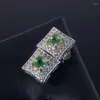 Saplama Küpe Güzel Doğal Emerald Kadınlar için 925 Sterling Sliver Platinum Kaplama Kalp Düğün Doğum Günü Jewelry4990440