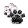 Charms Strass Zampa di cane Bottone a pressione Charms a cuore Risultati dei gioielli 18Mm Bottoni automatici in metallo Bracciale fai da te Gioielli Wholesal Lulubaby Dhagj