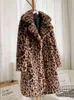 Futro damskie Zadorin Long Lopard Jacket Fashion Anglid Style Kobiety Vintage Winter Faux Fur Płaszcz Kurtki Streetwear L220829